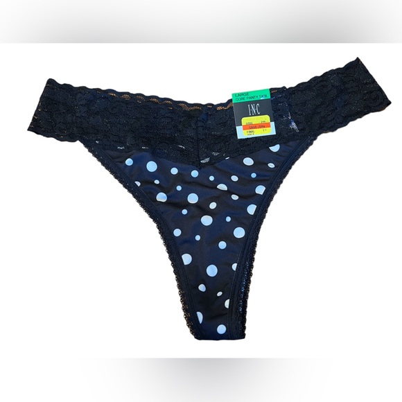 NWT International Concepts Lace Trim Bralette Bra Panty Set Black White Polka … - Picture 7 of 8